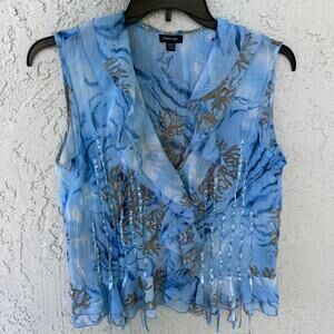 Y2k blue mesh top